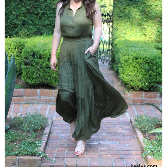 banana republic olive green dress